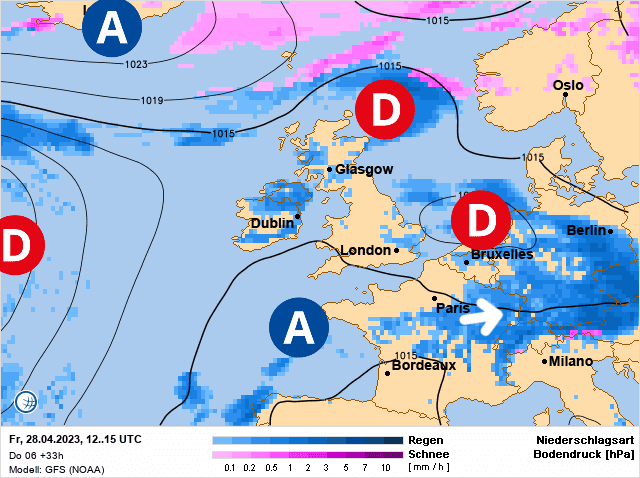 Carte de prévisions d'europe du Vendredi 28 avril 2023