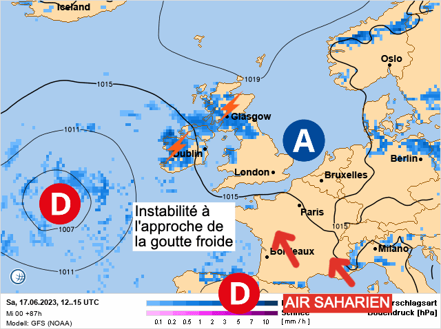 Carte de prévisions d'europe du Samedi 17 juin 2023