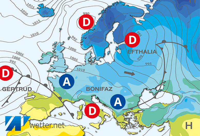 Carte de prévisions d'europe du Mardi 16 janvier 2024