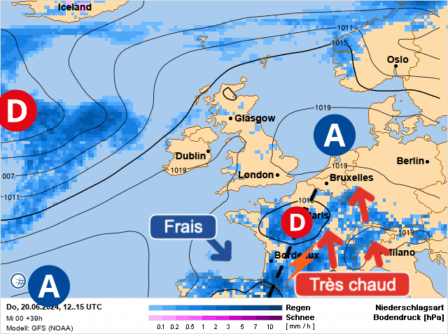 Carte de prévisions d'europe du Jeudi 20 juin 2024