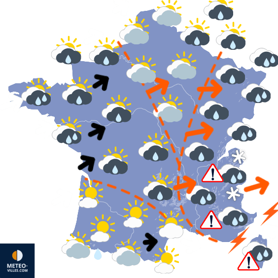 Beaucoup de pluie avec l'arrivée de l'ex-ouragan Kirk