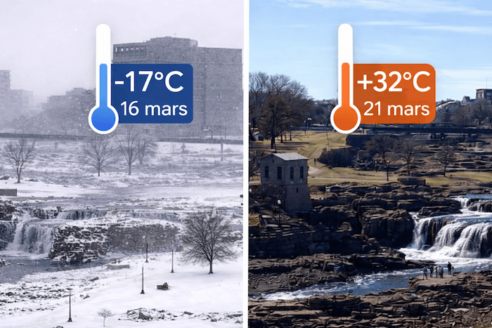 Près de 50°C d'écart en quelques jours dans le centre des États-Unis !
