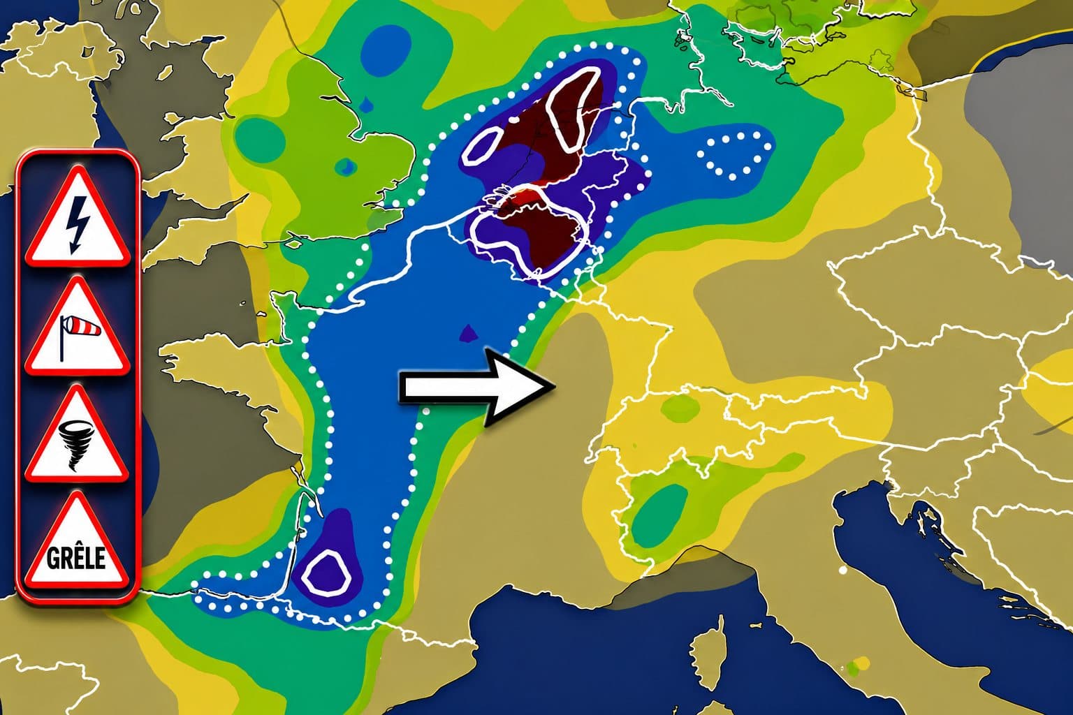 La canicule laisse place à de violents orages : grêle et vents forts attendus ce week-end