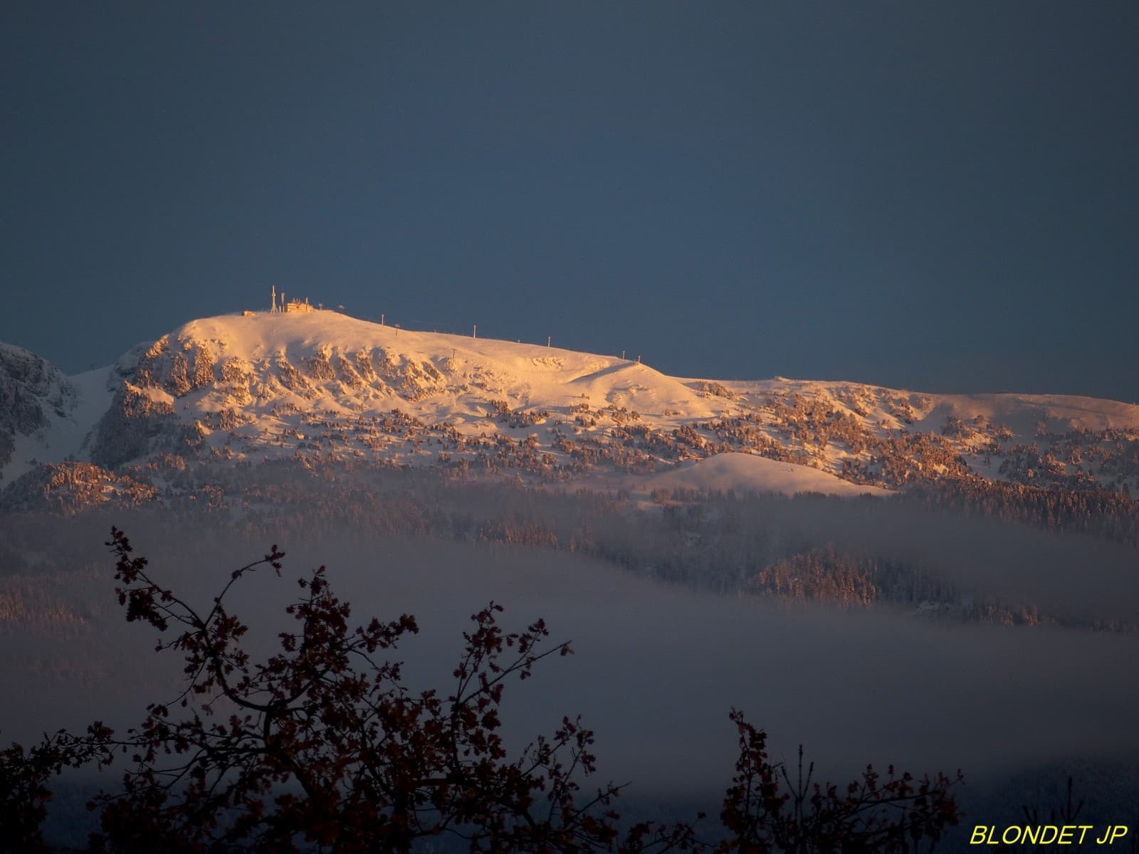 Coucher de soleil sur la Croix de Chamrousse