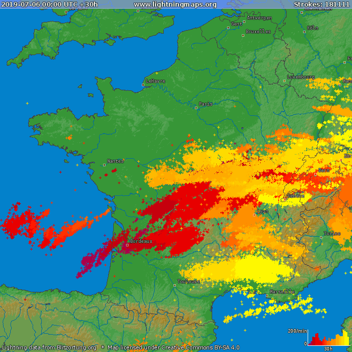 Image d'illustration pour Orages du 6 et 7 juillet : grêle et foudroiement intense 