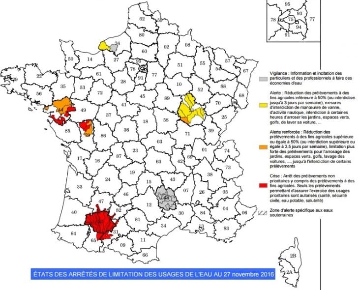 Image d'illustration pour Déficits et arrêtés sécheresse persistent malgré les pluies