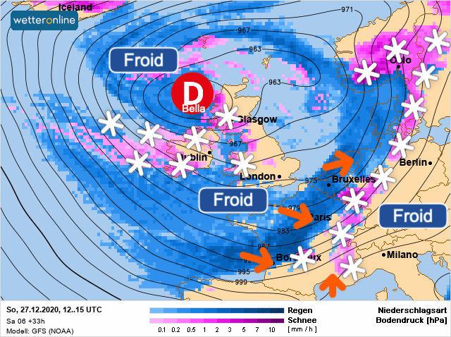 Carte de prévisions d'europe du Dimanche 27 décembre 2020