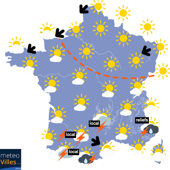Chaud et ensoleillé jusqu'à mardi, puis orageux