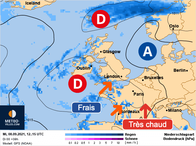 Carte de prévisions d'europe du Mercredi 8 septembre 2021