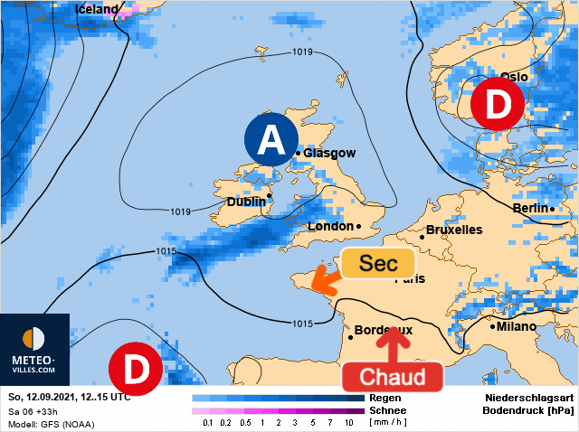 Carte de prévisions d'europe du Dimanche 12 septembre 2021