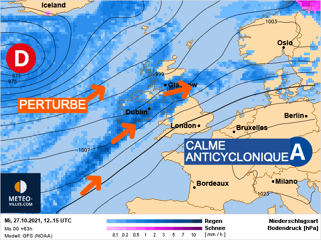 Carte de prévisions d'europe du Mercredi 27 octobre 2021