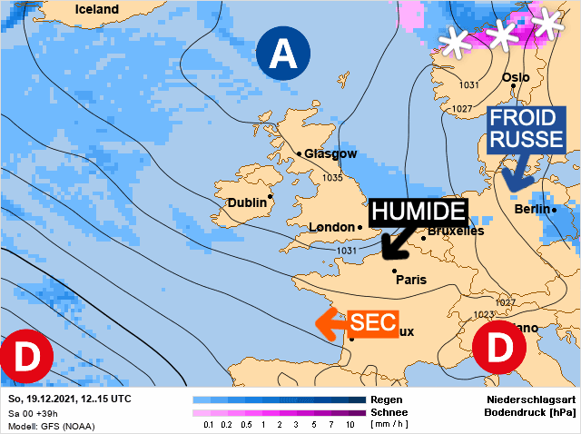 Carte de prévisions d'europe du Dimanche 19 décembre 2021