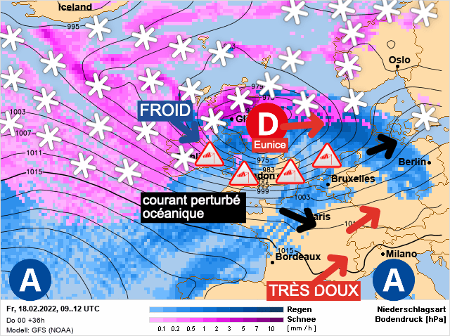 Carte de prévisions d'europe du Vendredi 18 février 2022