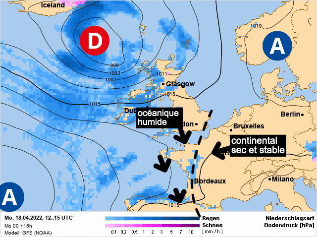 Carte de prévisions d'europe du Lundi 18 avril 2022