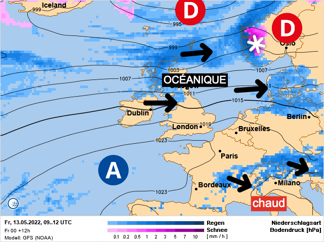 Carte de prévisions d'europe du Vendredi 13 mai 2022