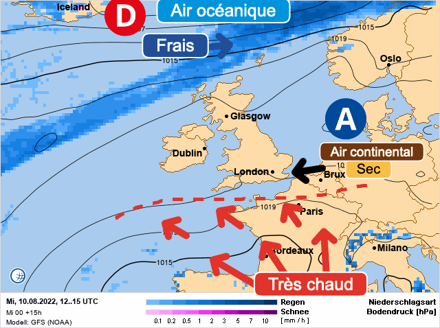 Carte de prévisions d'europe du Mercredi 10 août 2022