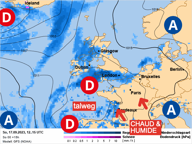 Carte de prévisions d'europe du Dimanche 17 septembre 2023