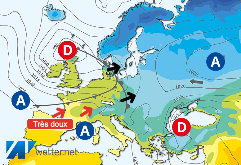 Carte de prévisions d'europe du Dimanche 19 novembre 2023
