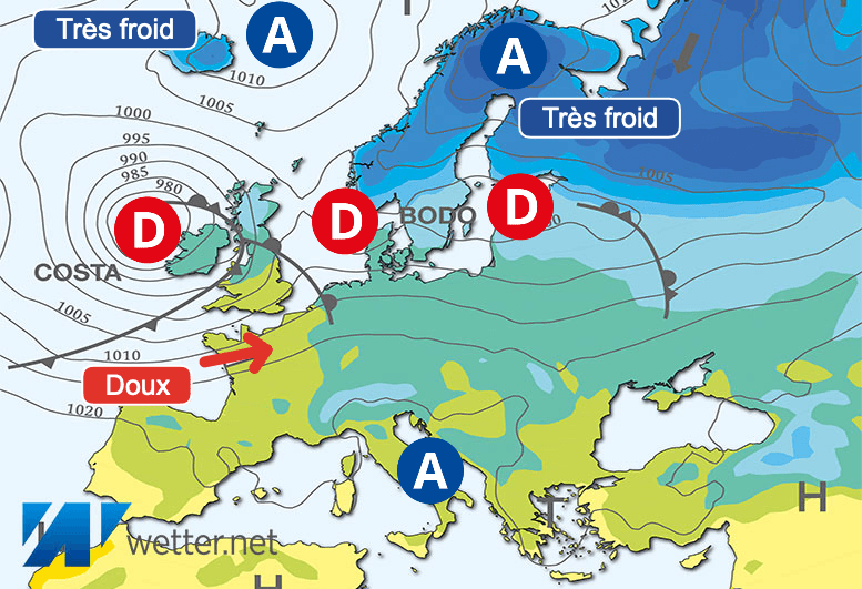 Carte de prévisions d'europe du Samedi 30 décembre 2023