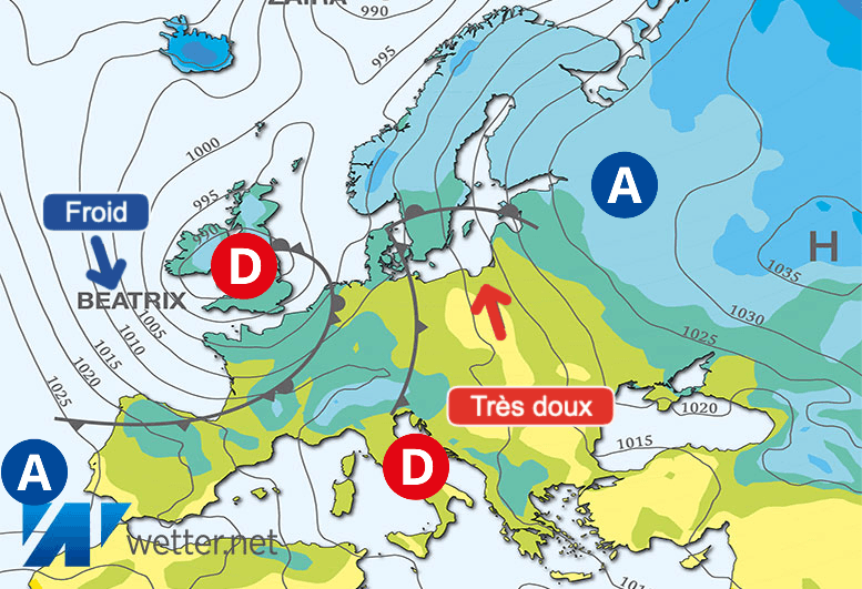 Carte de prévisions d'europe du Vendredi 1 mars 2024
