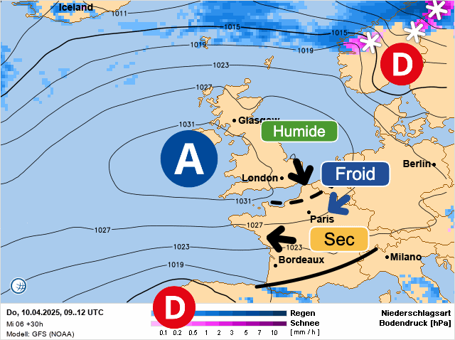 Carte de prévisions d'europe du Jeudi 10 avril 2025