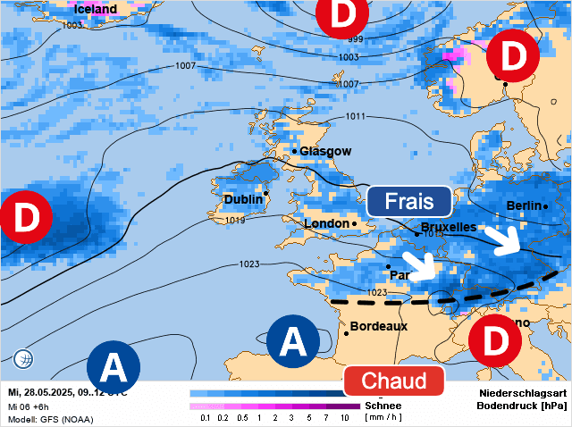 Carte de prévisions d'europe du Mercredi 28 mai 2025