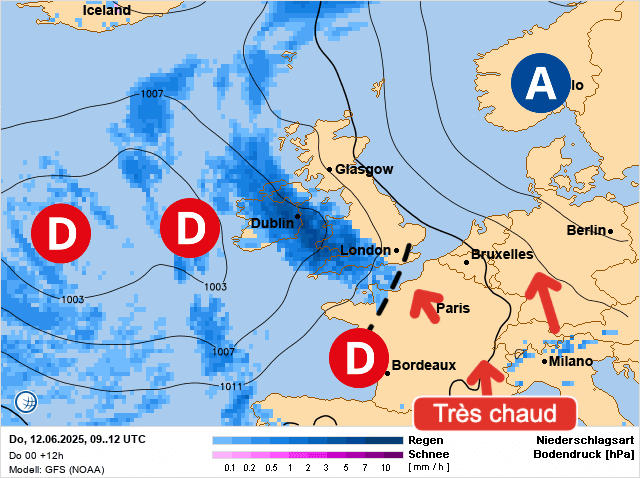 Carte de prévisions d'europe du Jeudi 12 juin 2025