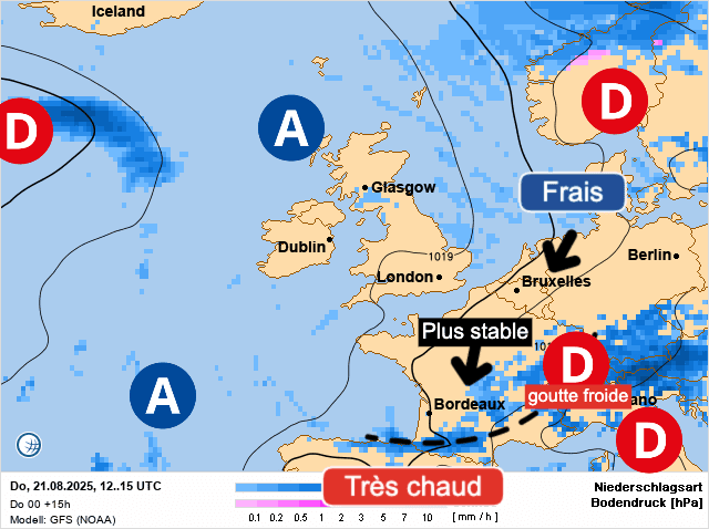 Carte de prévisions d'europe du Jeudi 21 août 2025