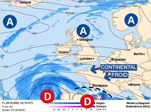 Carte de prévisions d'europe du Vendredi 26 décembre 2025