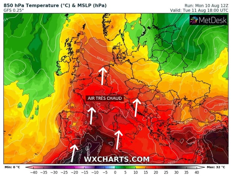 Image d'illustration pour Masse d'air tropicale sur la France et orages difficiles à prévoir