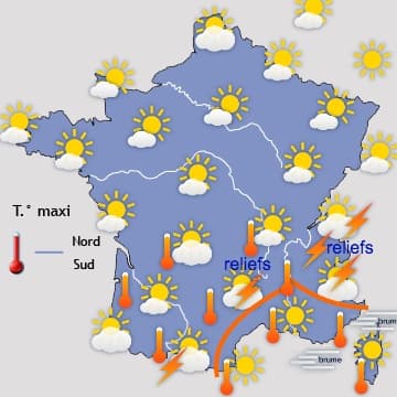 La chaleur domine largement sur une grande moitié Sud